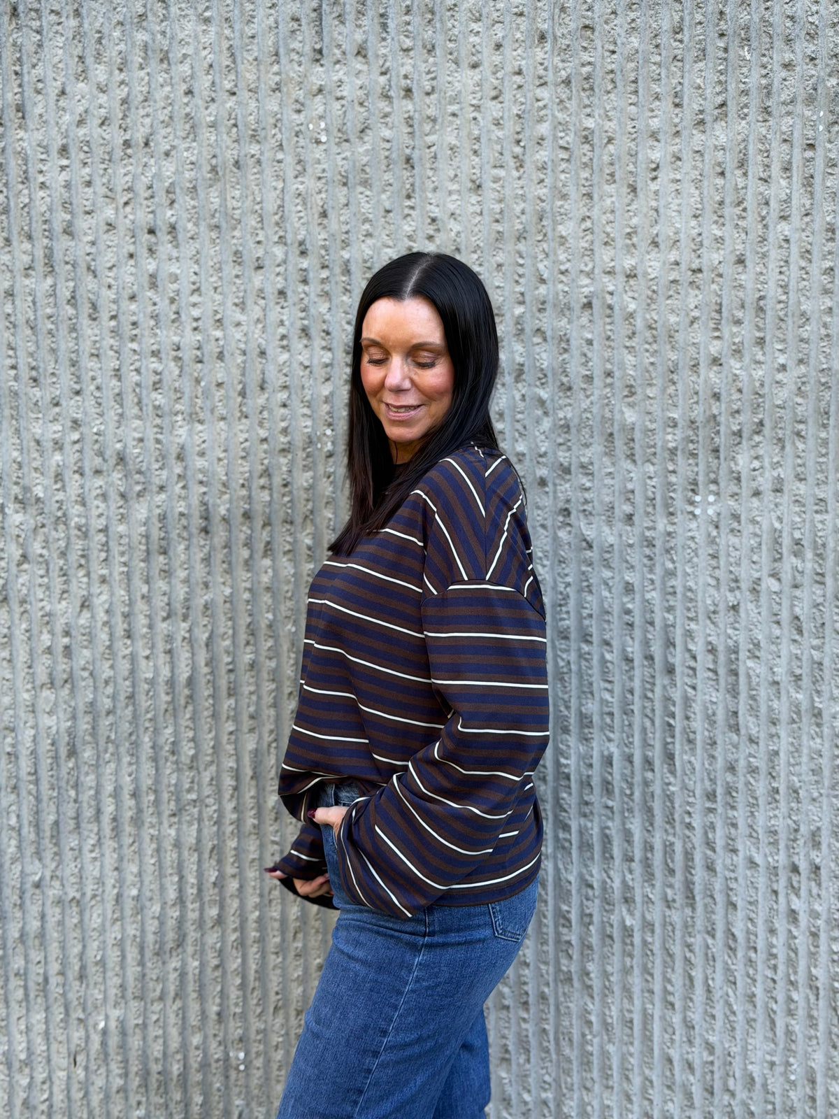 Stripe Long Sleeve – Brown Blue