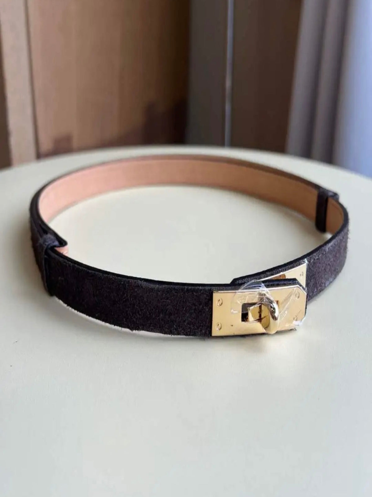 Suede Leather Belt- Black