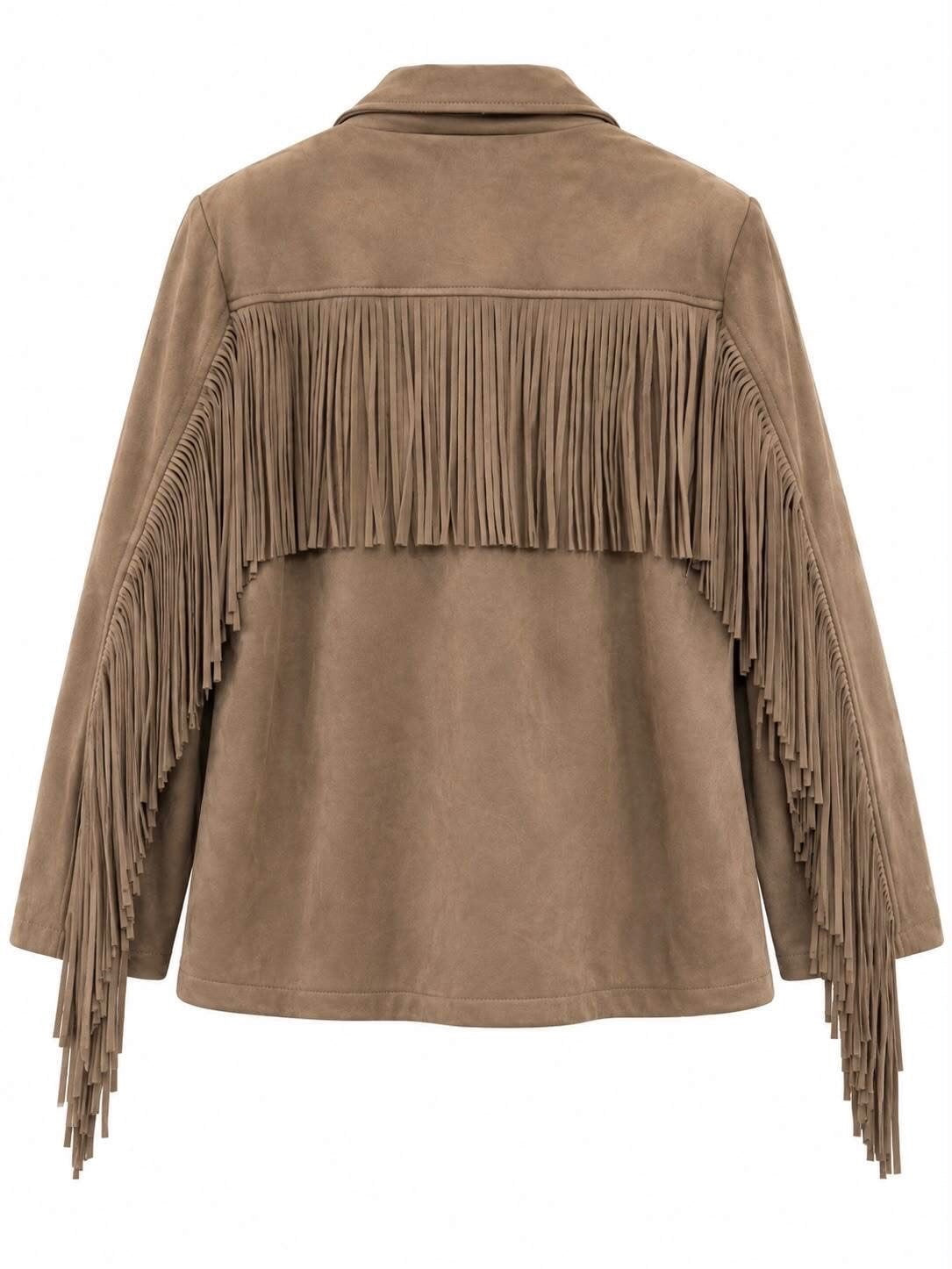 Fringed Blazer – Taupe