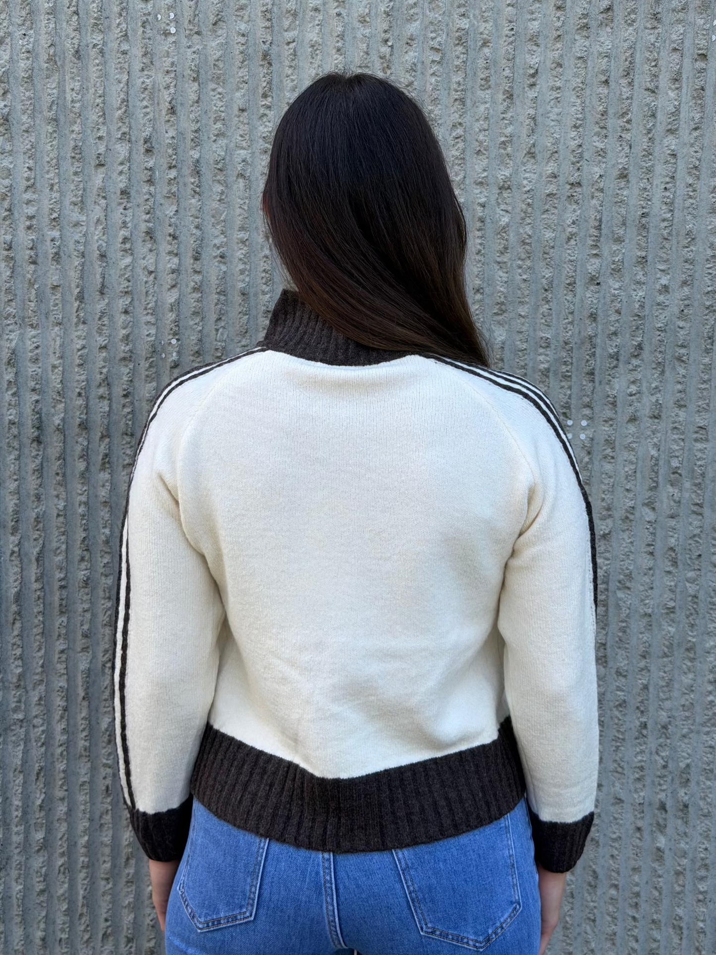 Amour Zip Knit- Ecru