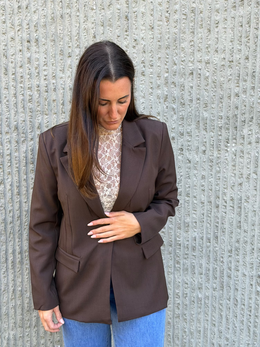 Fitted Blazer- Brown