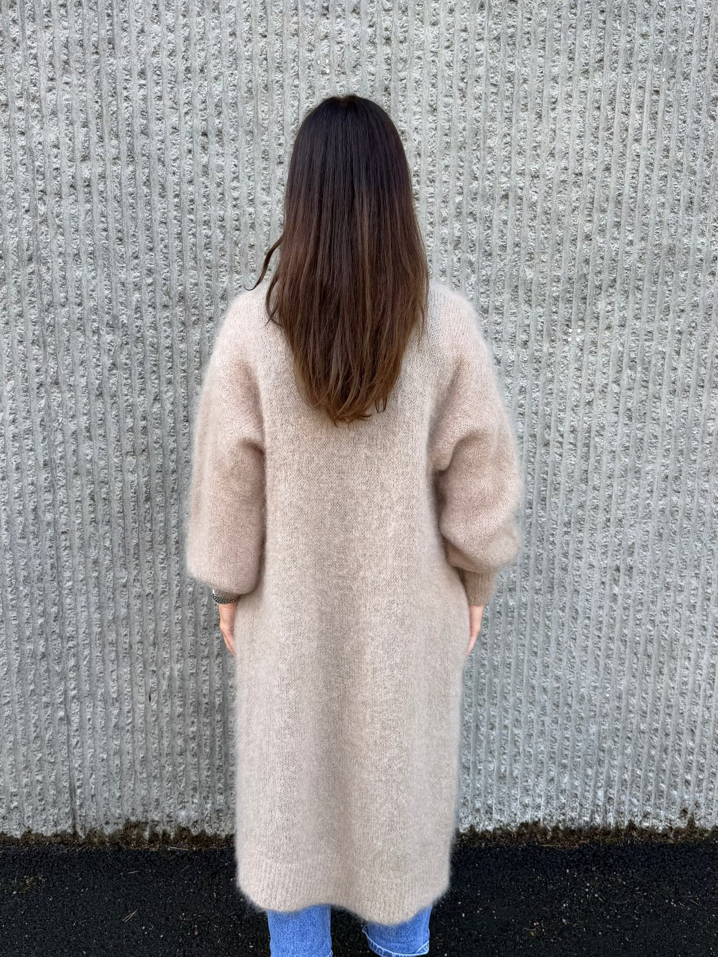 Kid Mohair Long Cardigan- Champagne