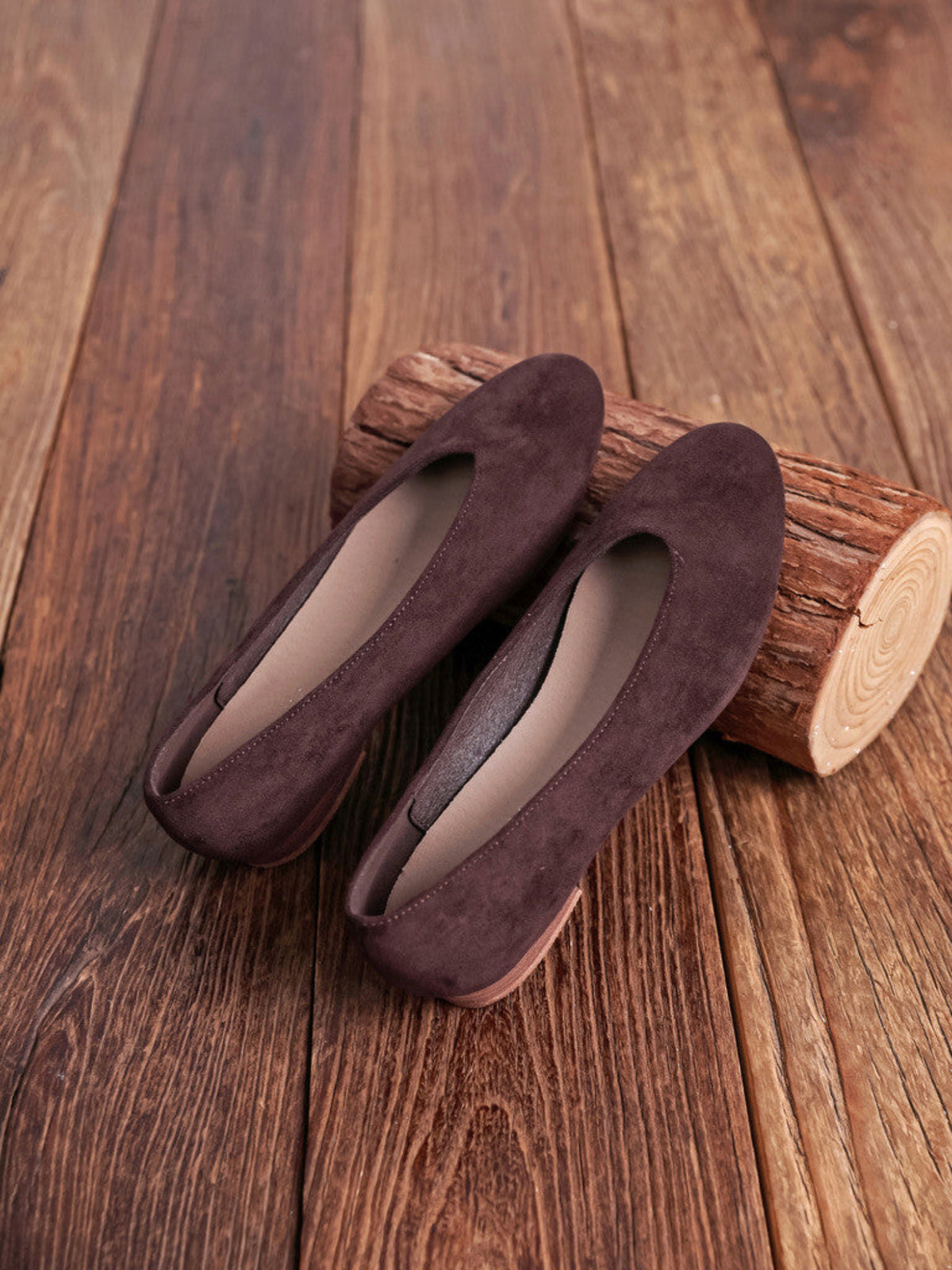 Suede Ballerina- Brown