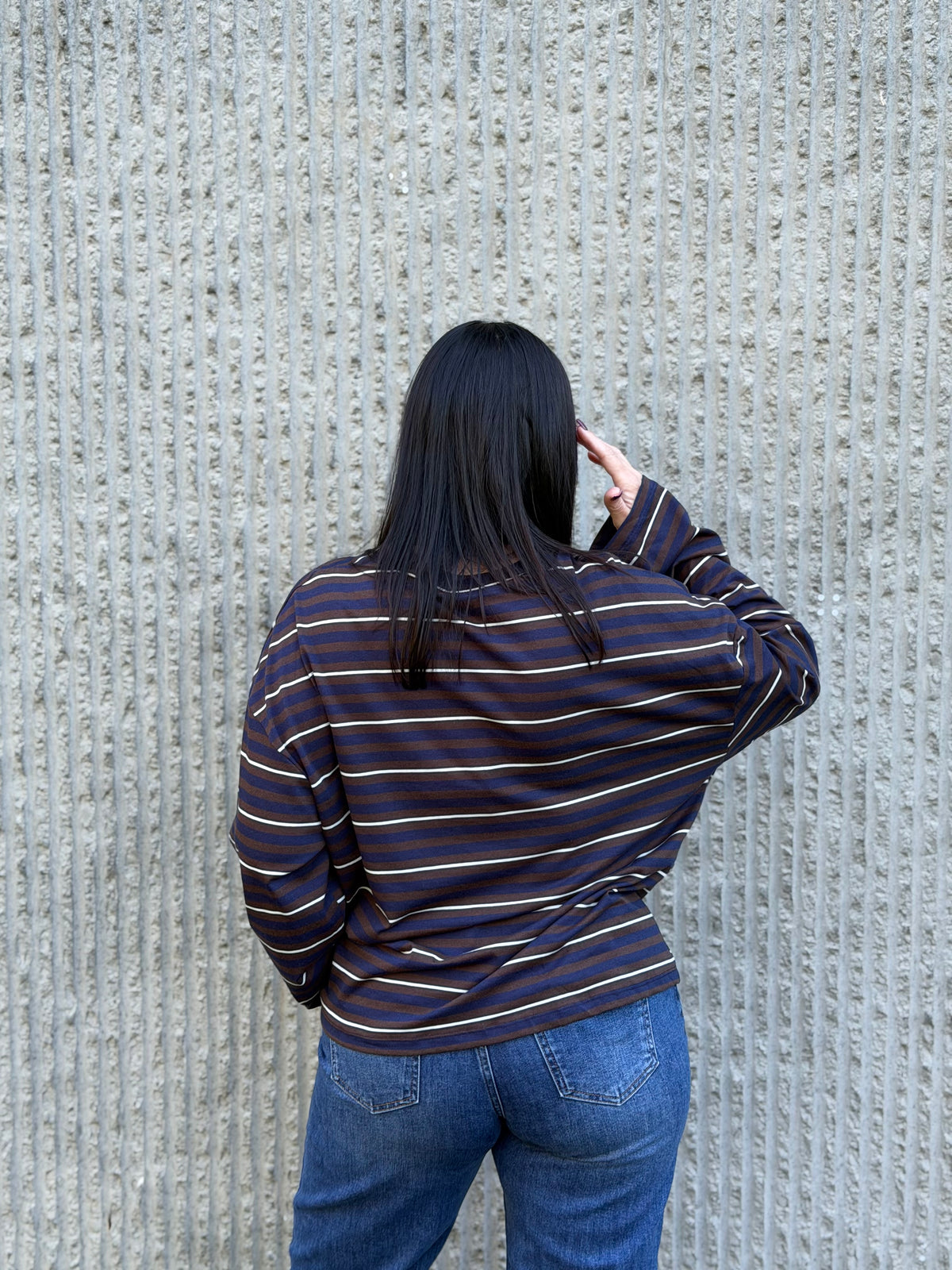 Stripe Long Sleeve – Brown Blue