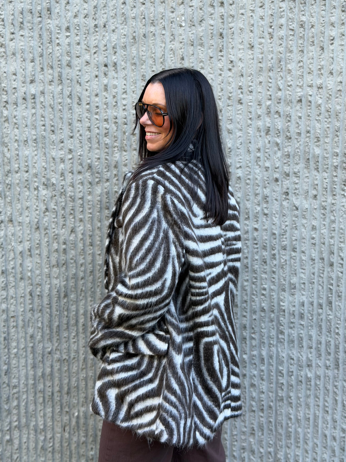 Zebra Blazer – faux fur