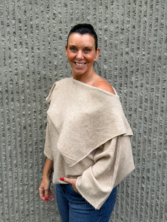 Alpaca Drape Knit – Taupe
