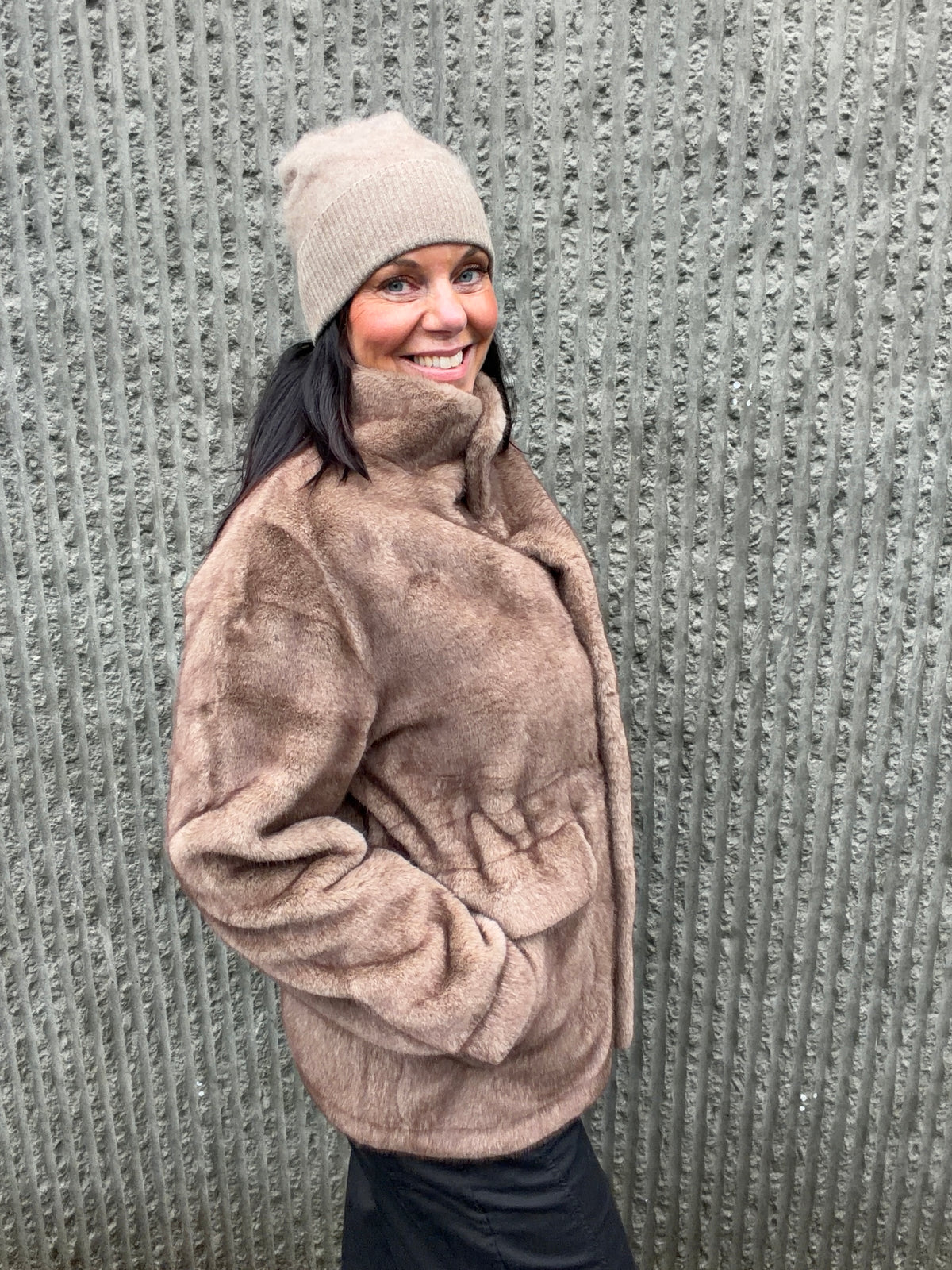 Faux Fur Jacket Bronze