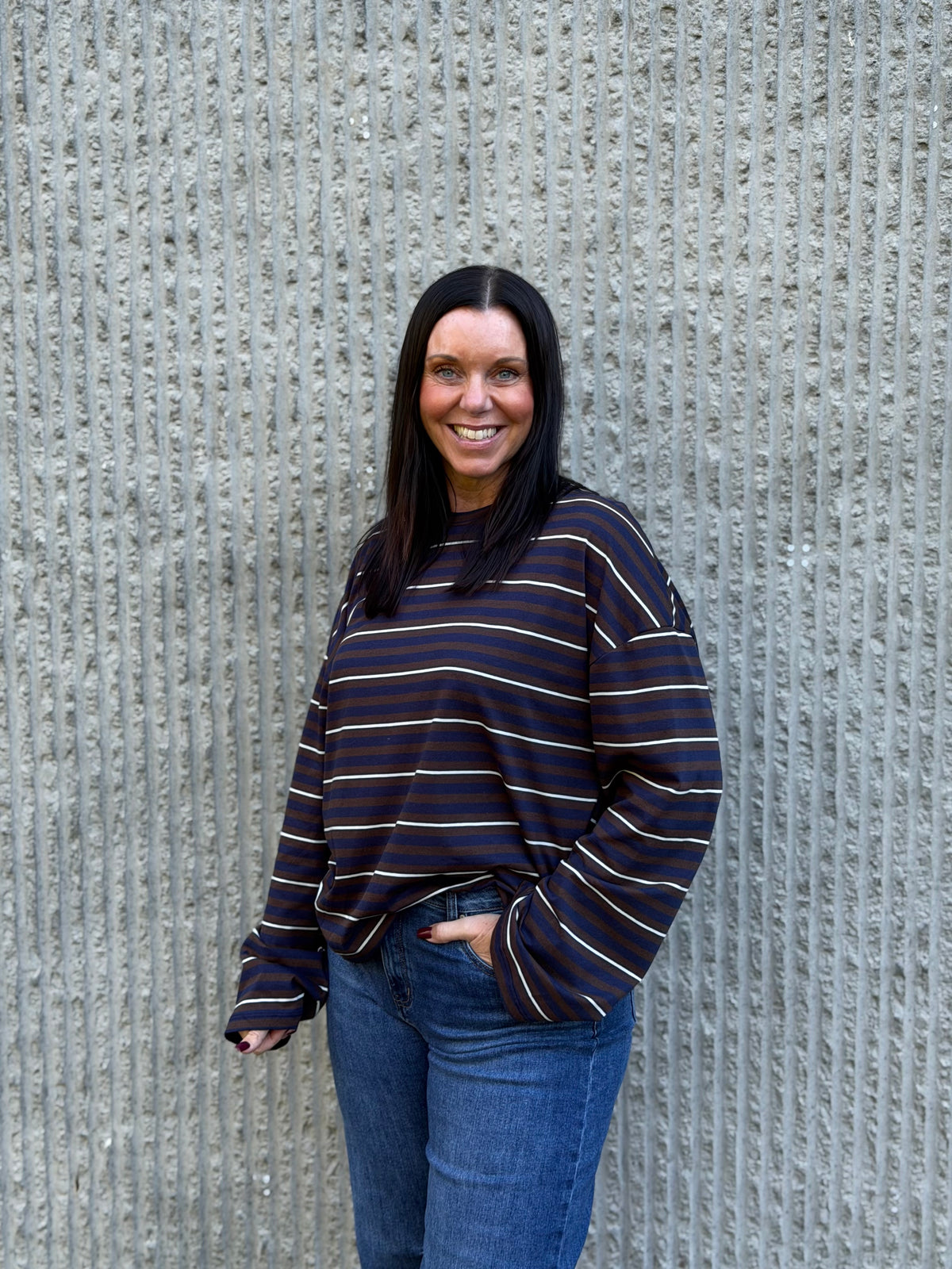 Stripe Long Sleeve – Brown Blue