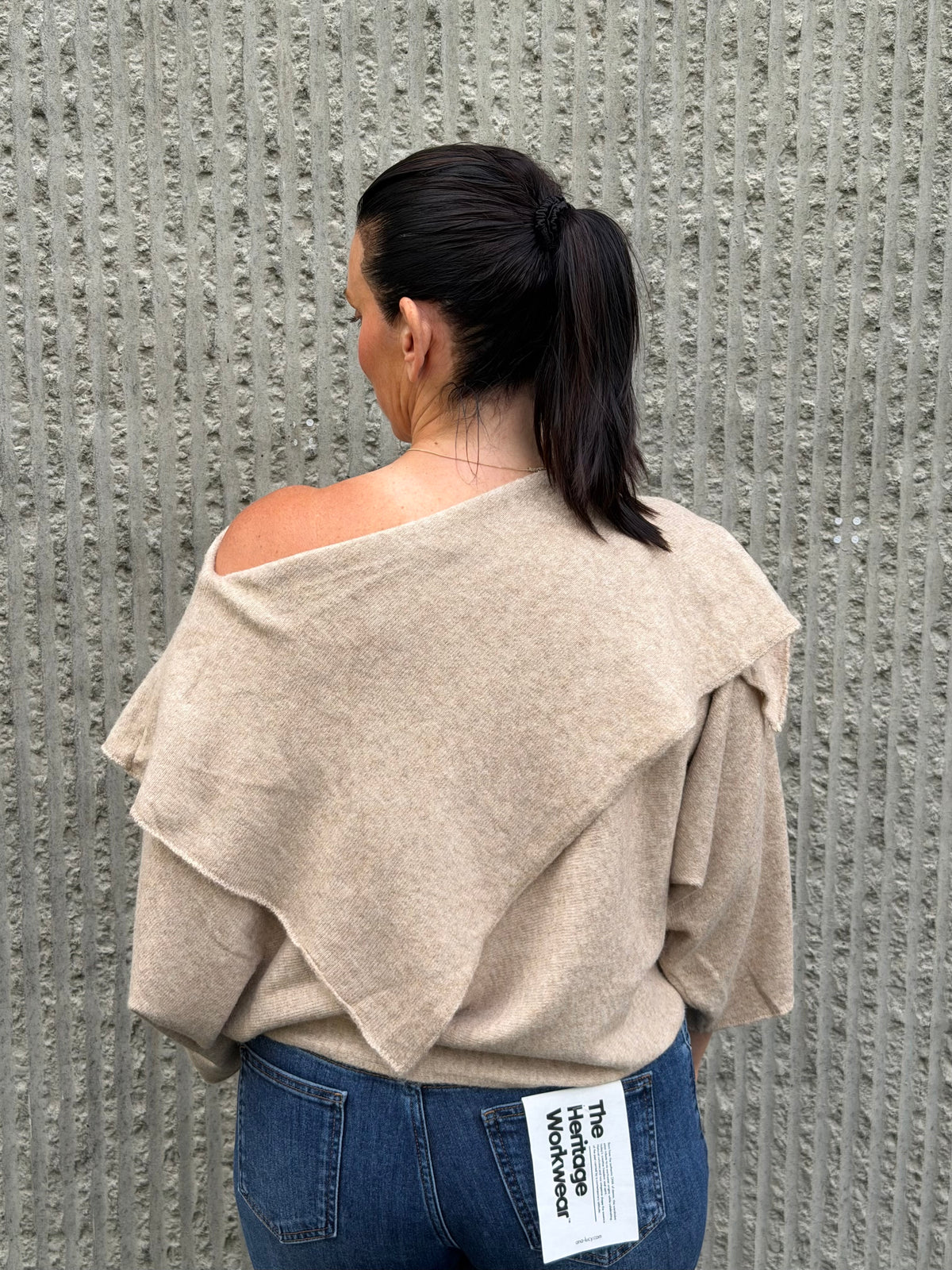Alpaca Drape Knit – Taupe