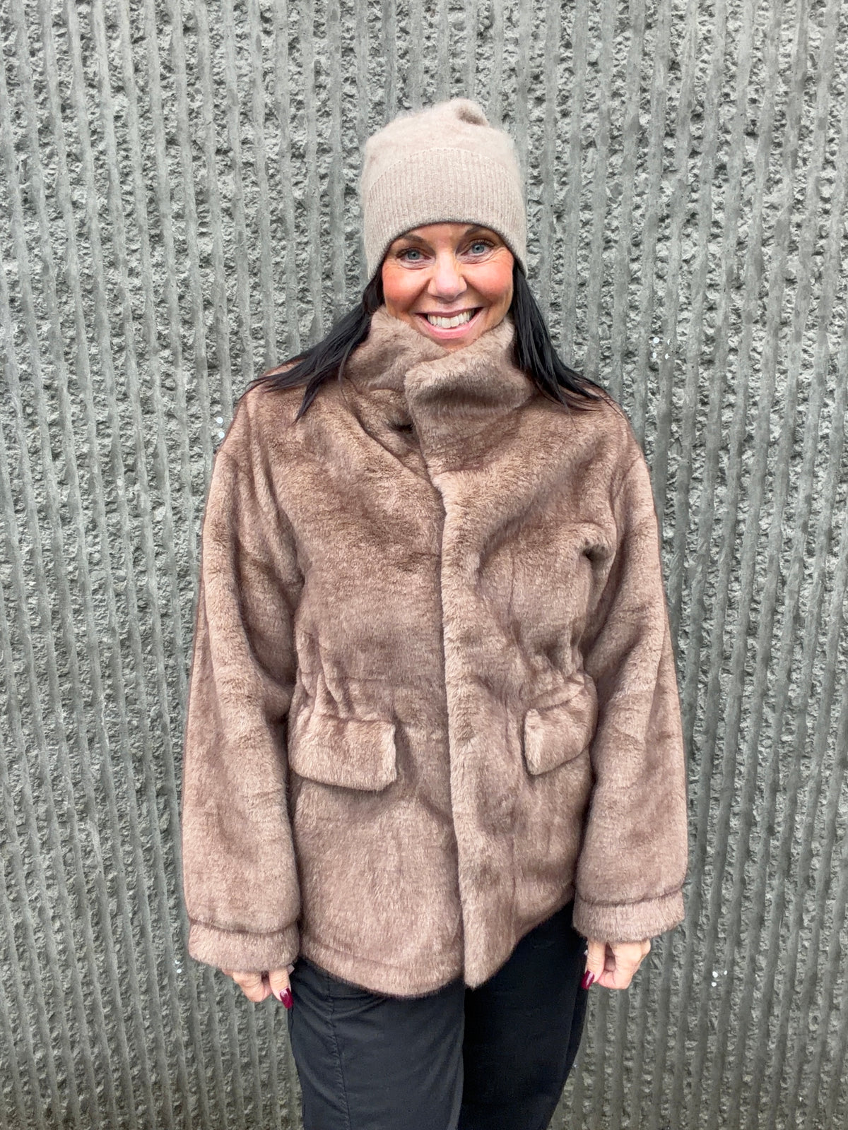Faux Fur Jacket Bronze