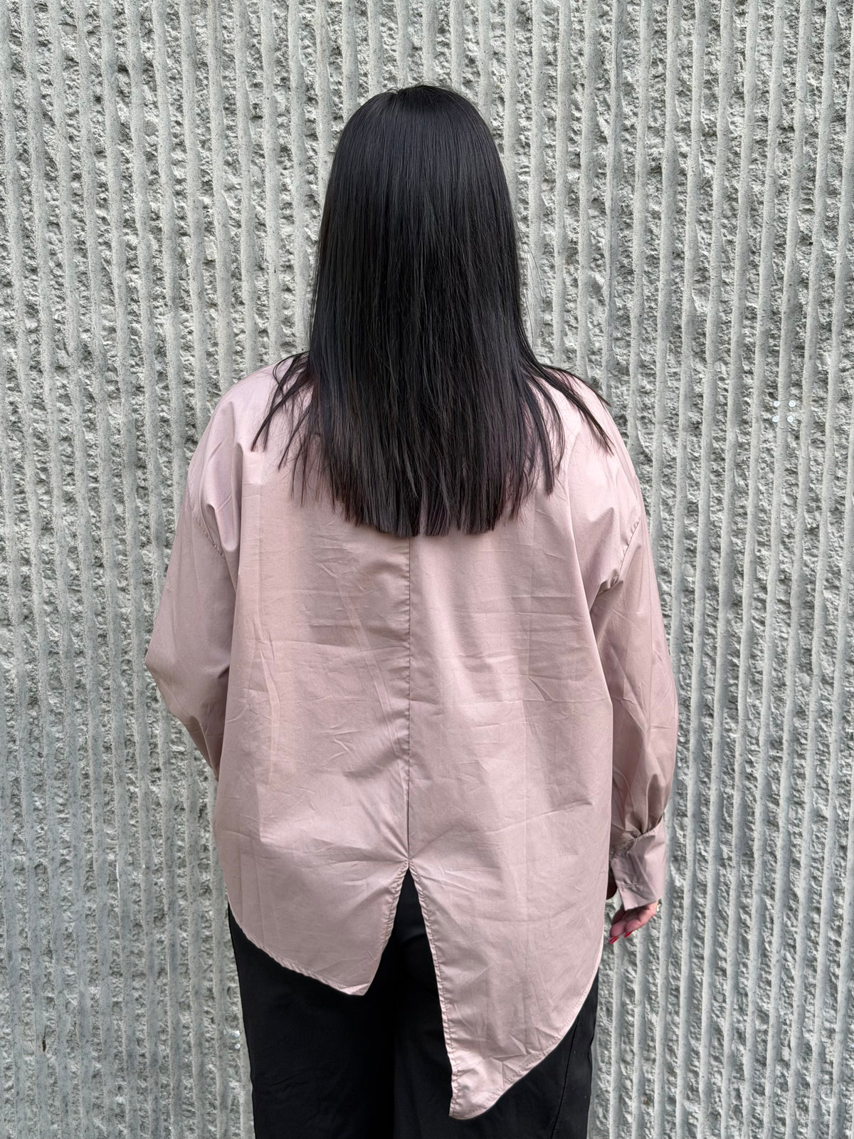 Asymmetric Cotton Shirt – Taupe