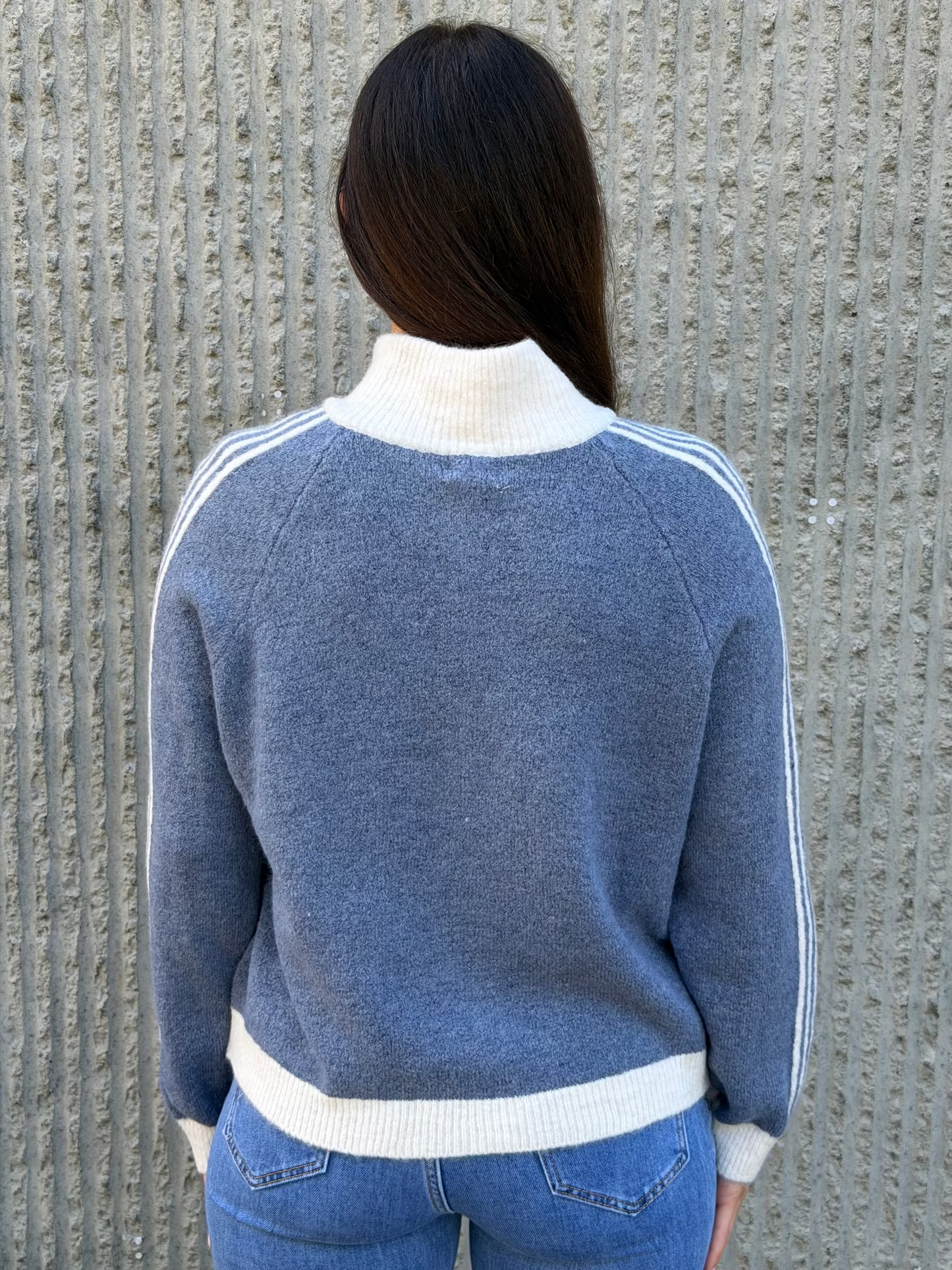 Stripe Zip Knit- Jeans