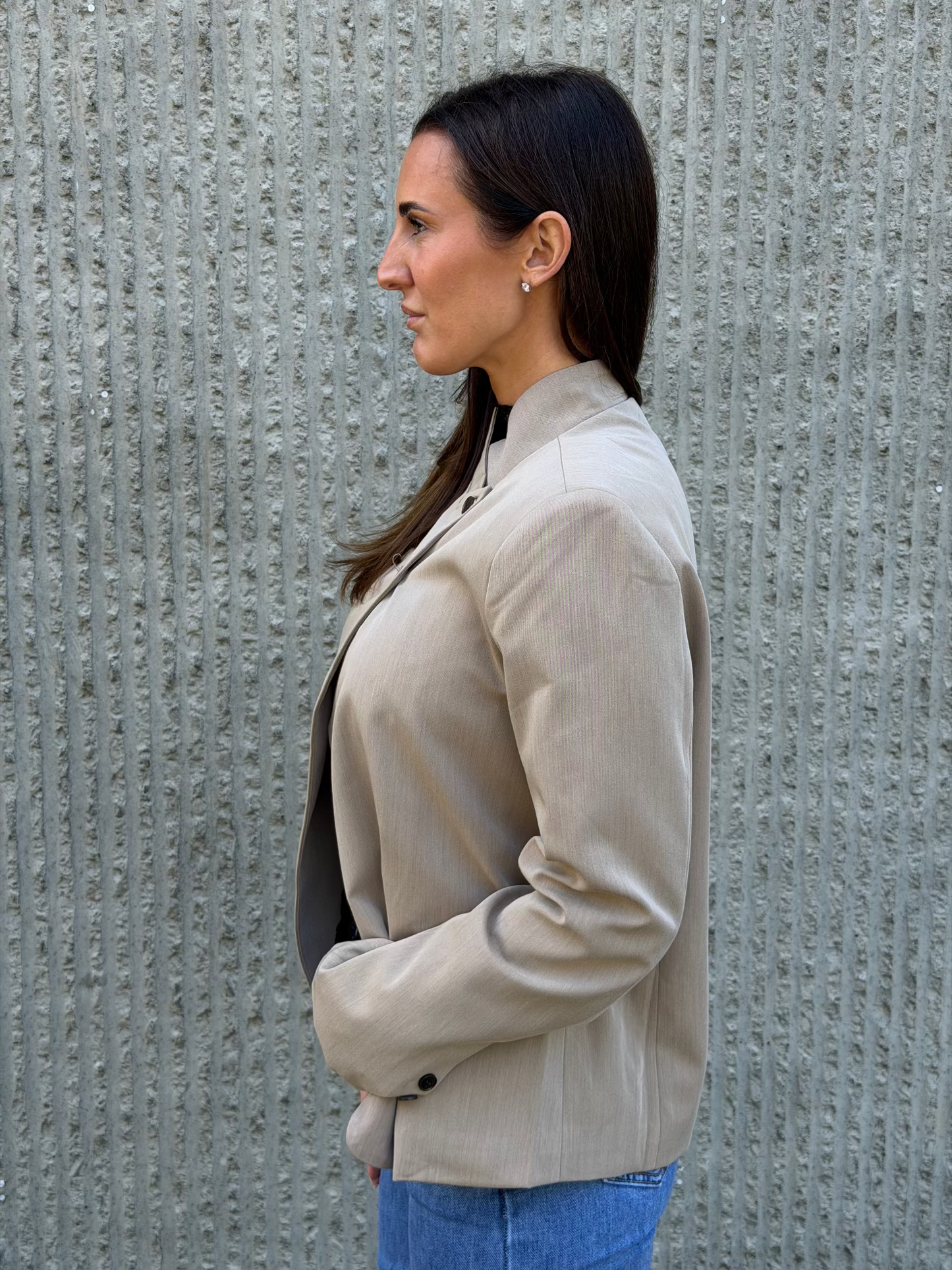Sculpted Blazer- Taupe