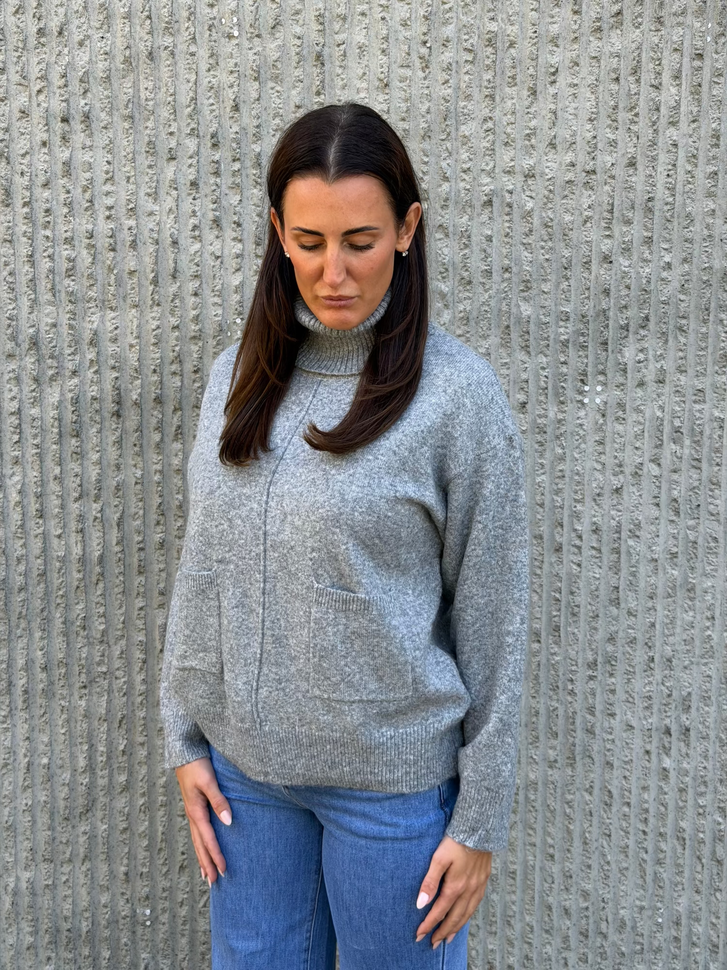 Sienna Turtleneck Knit- Grey