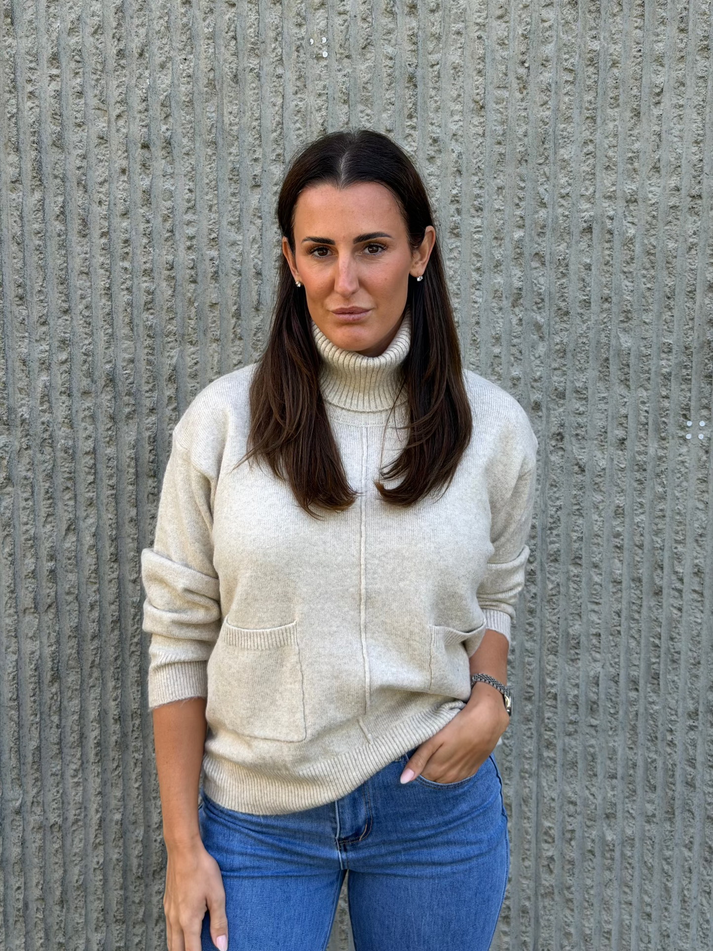 Sienna Turtleneck Knit- Beige
