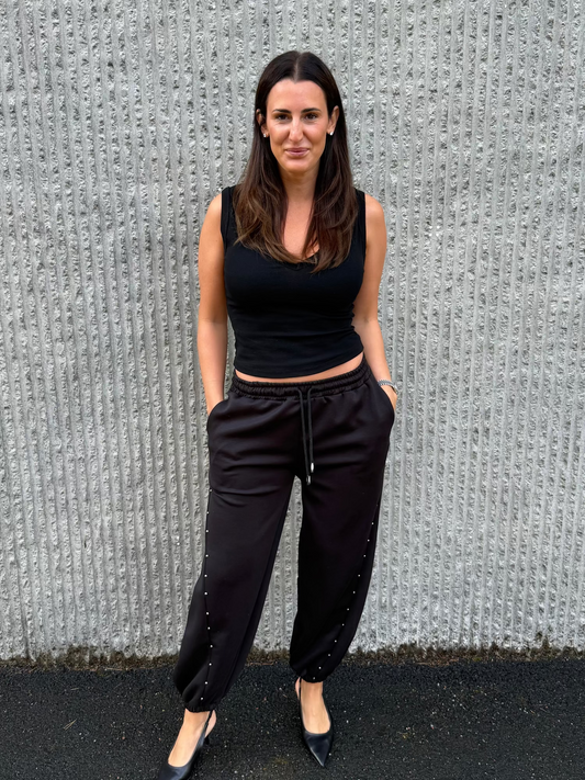 Studded Jogger- Black