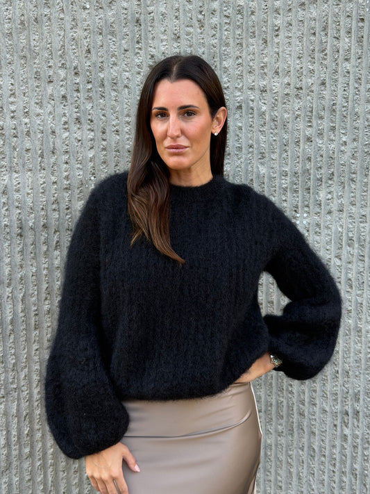Kid Mohair Sweater- Black