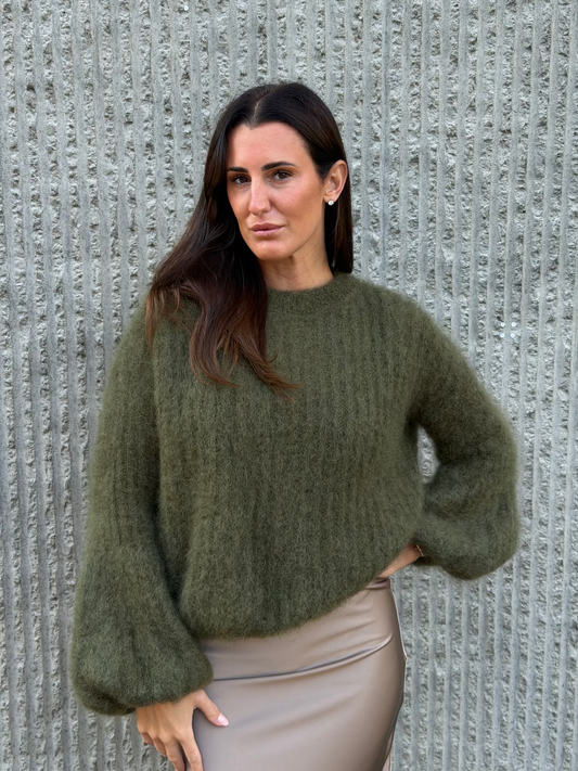 Kid Mohair Sweater- Army