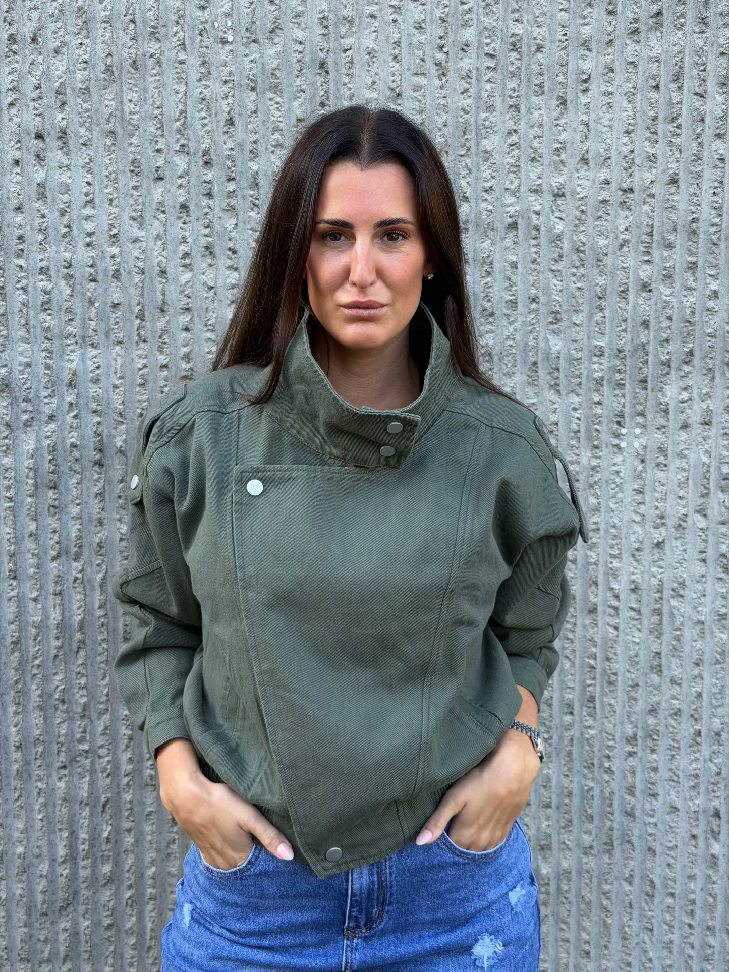 Urban Collar Jacket- Khaki
