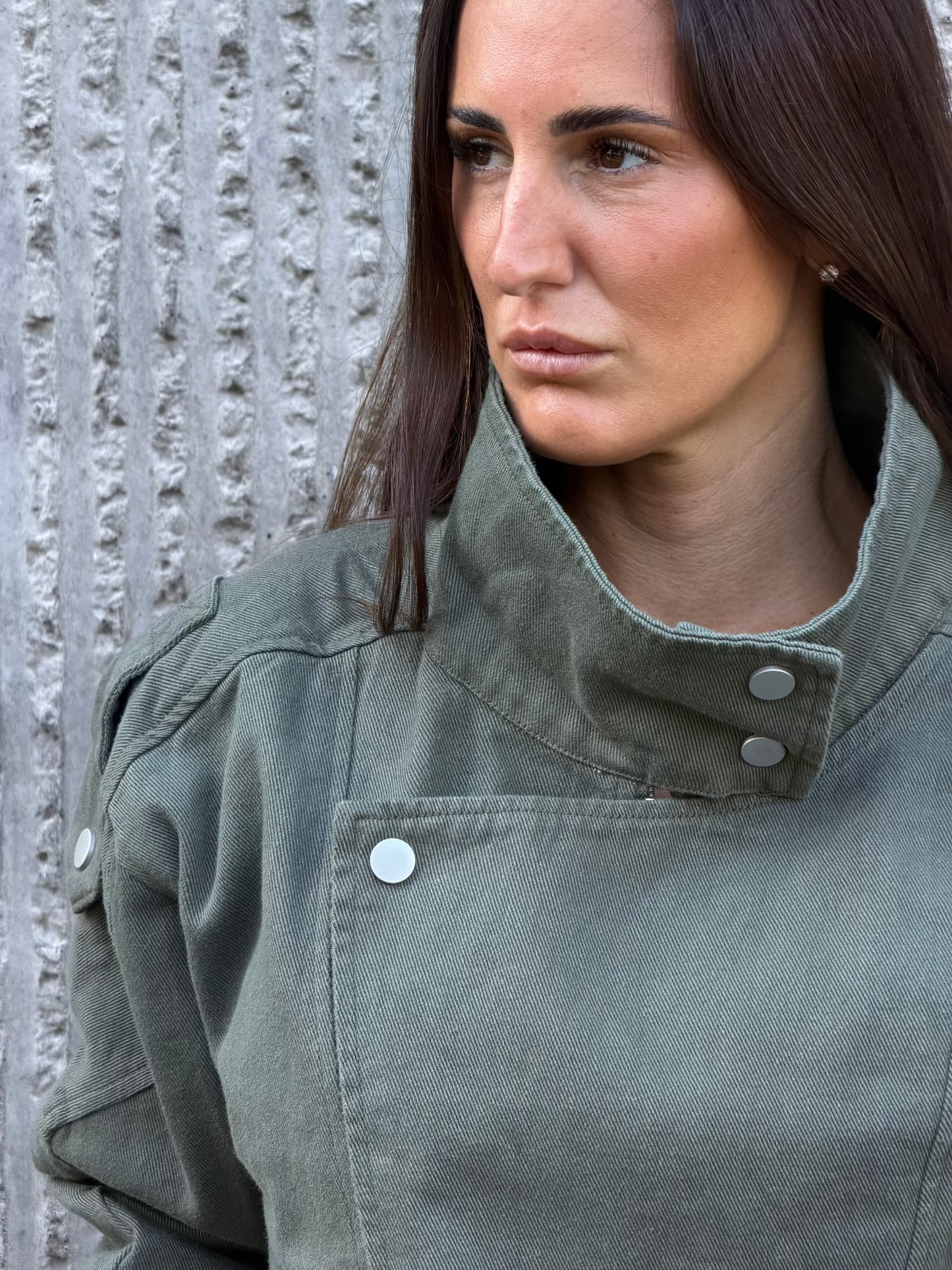 Urban Collar Jacket- Khaki