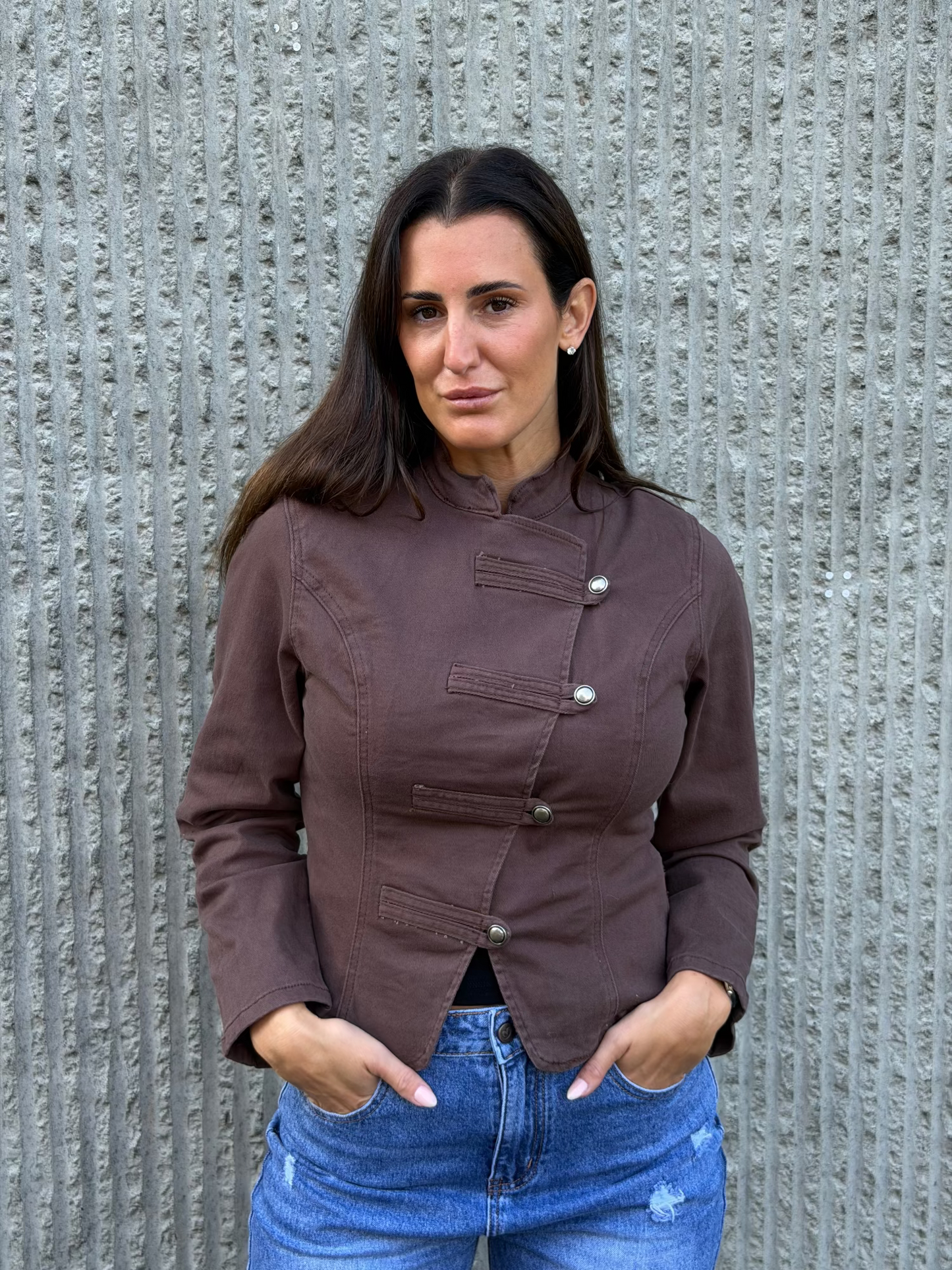 Signature Denim Jacket- Brown