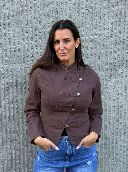Signature Denim Jacket- Brown