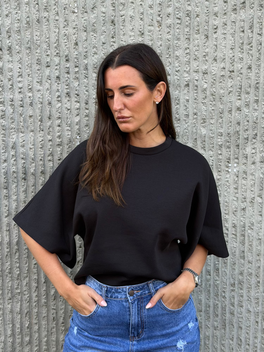 Relaxed Tunic Top- Black