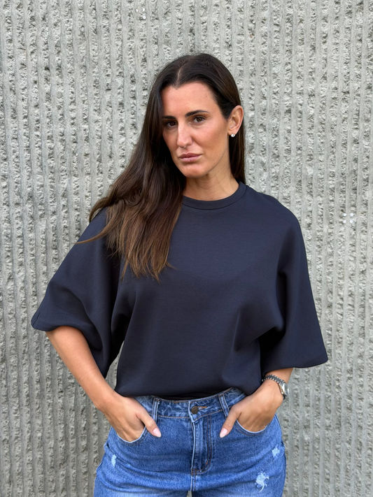 Relaxed Tunic Top- Navy