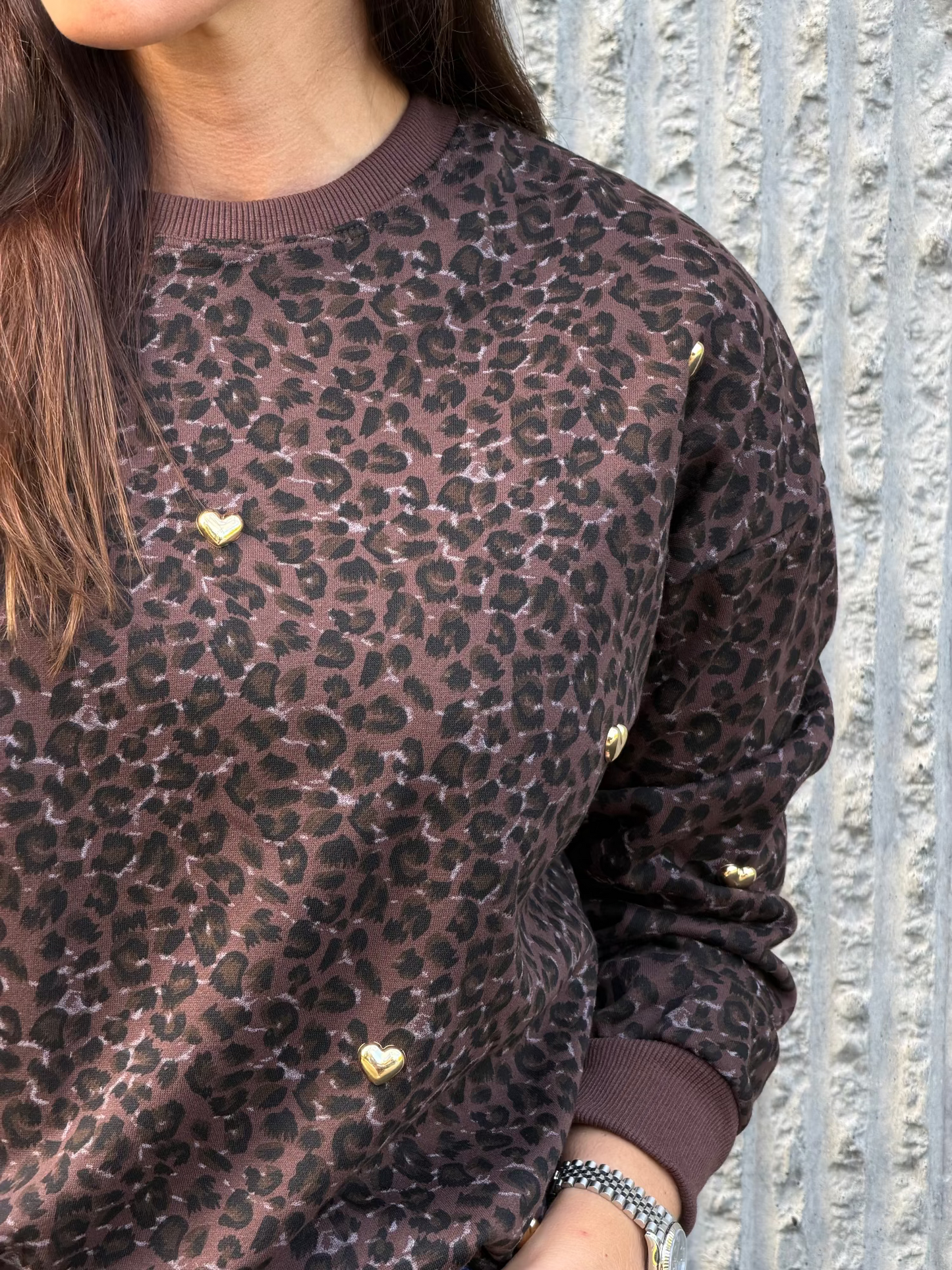 Heart Sweatshirt- Leopard