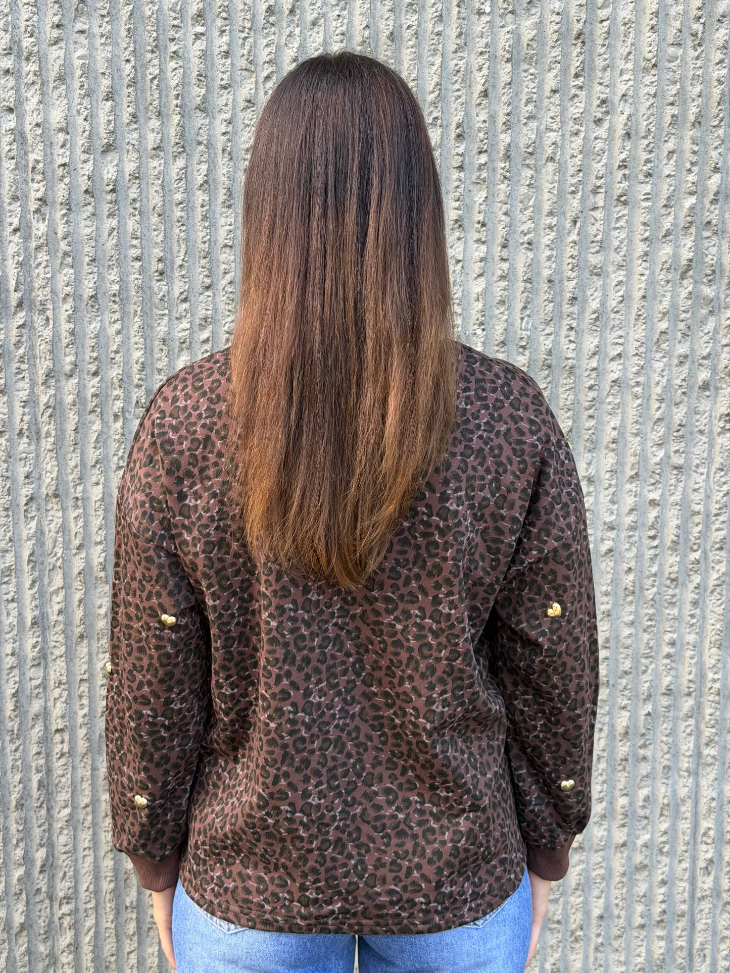 Heart Sweatshirt- Leopard