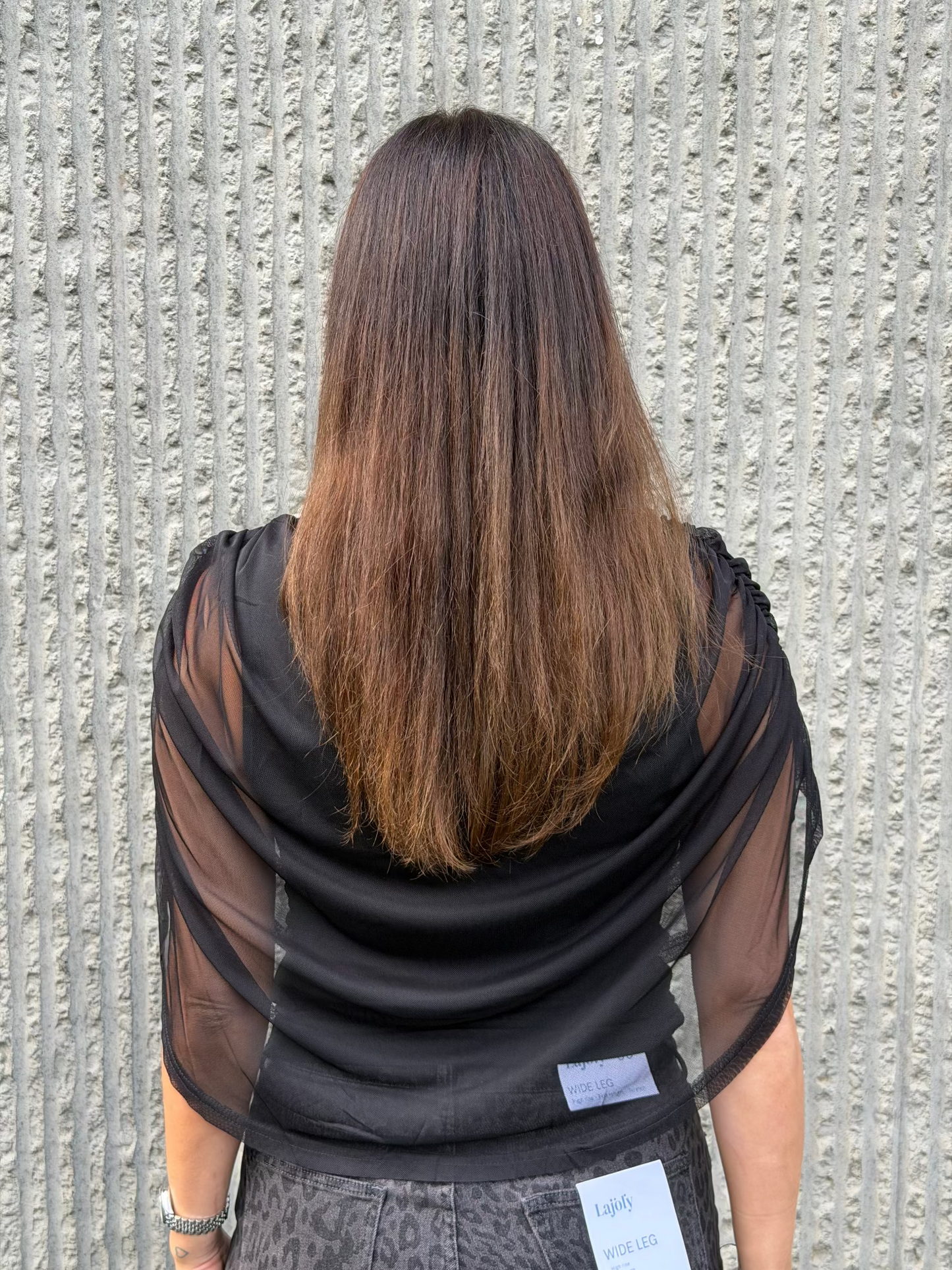 Draped Mesh Top – Black