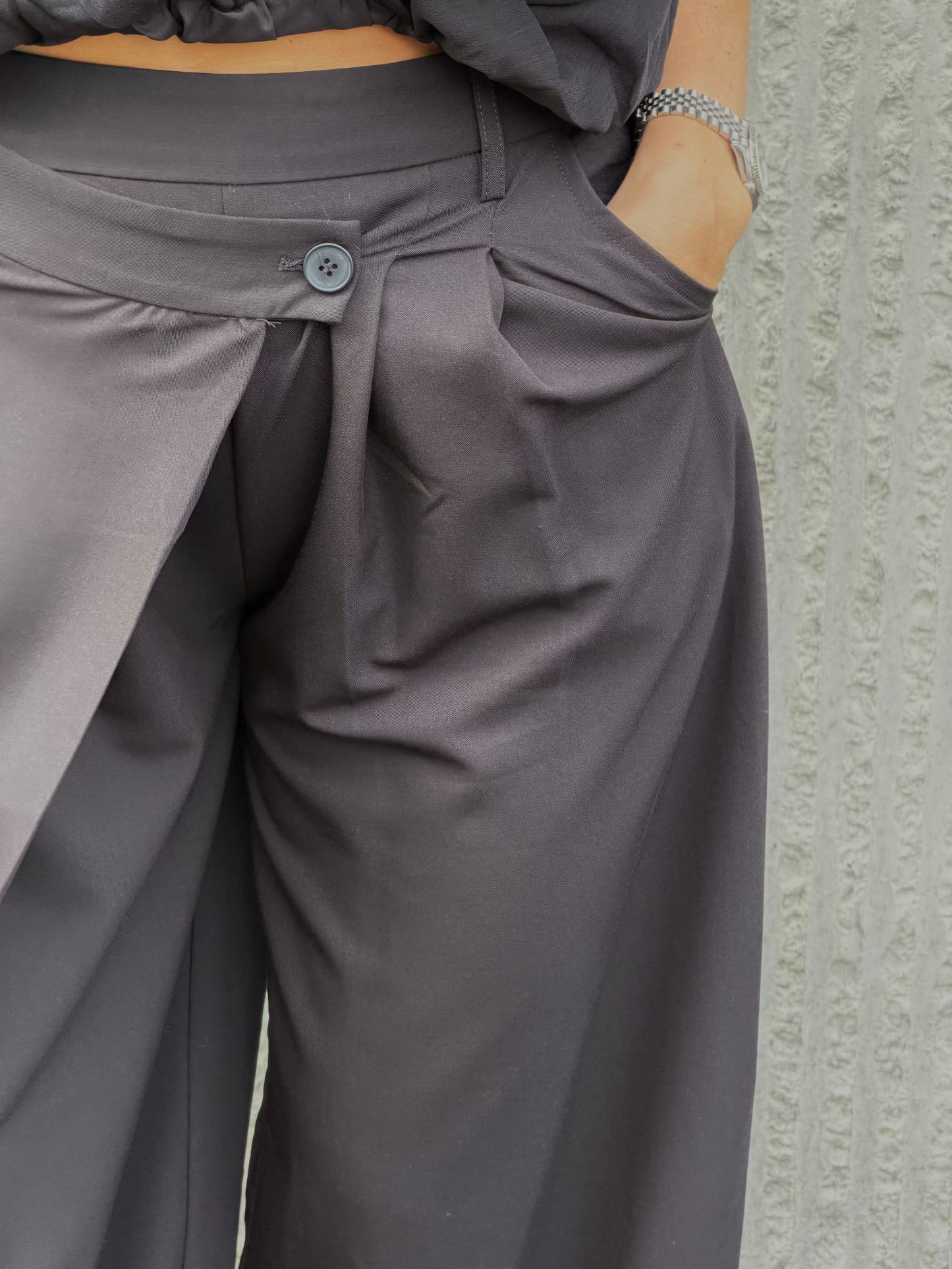 Asymmetric Tailored Pant- Black