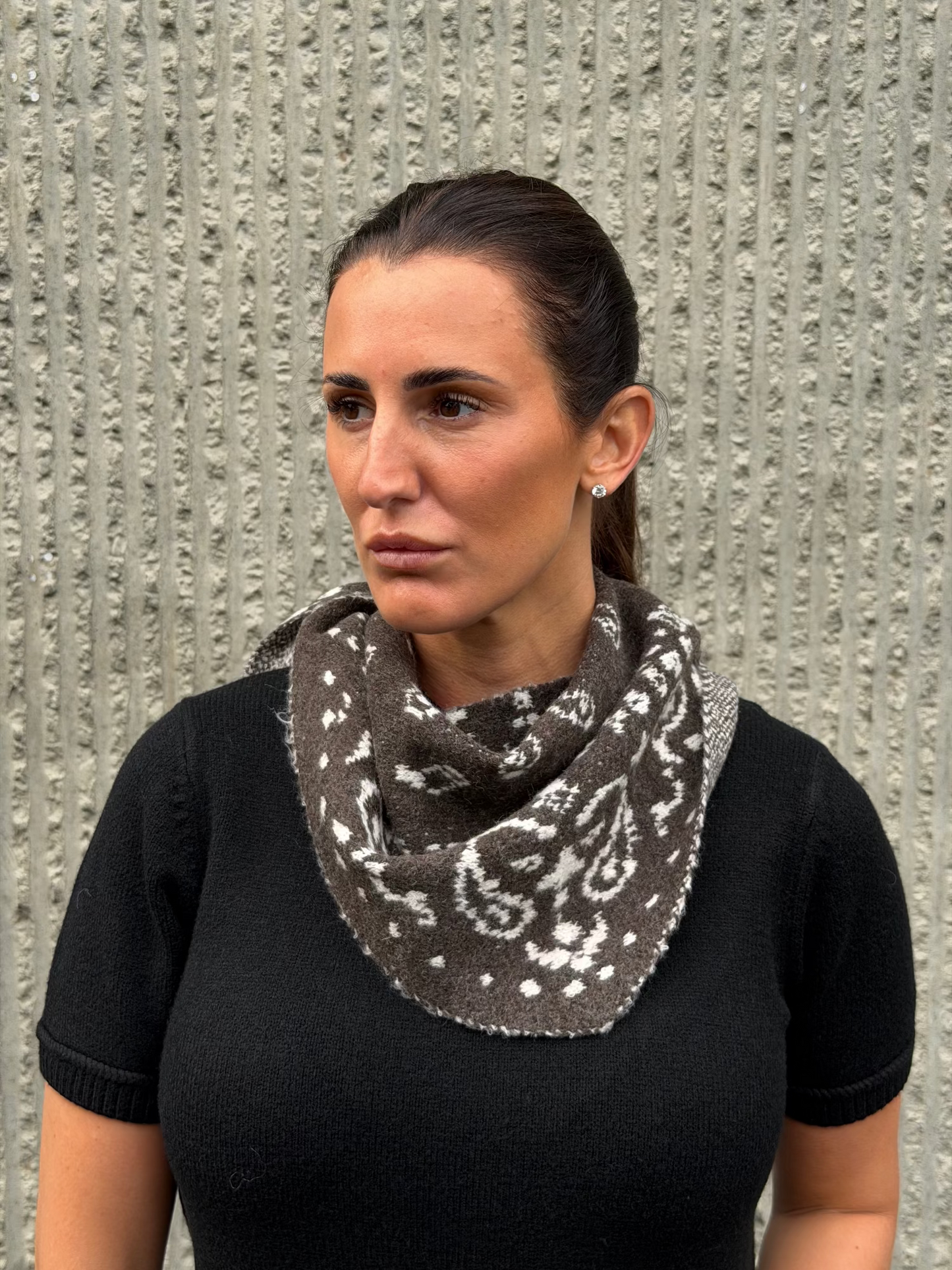 Paisley Triangle Scarf- Brown
