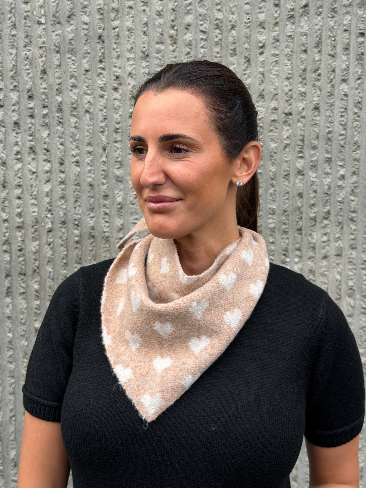 Heart Triangle Scarf- Camel