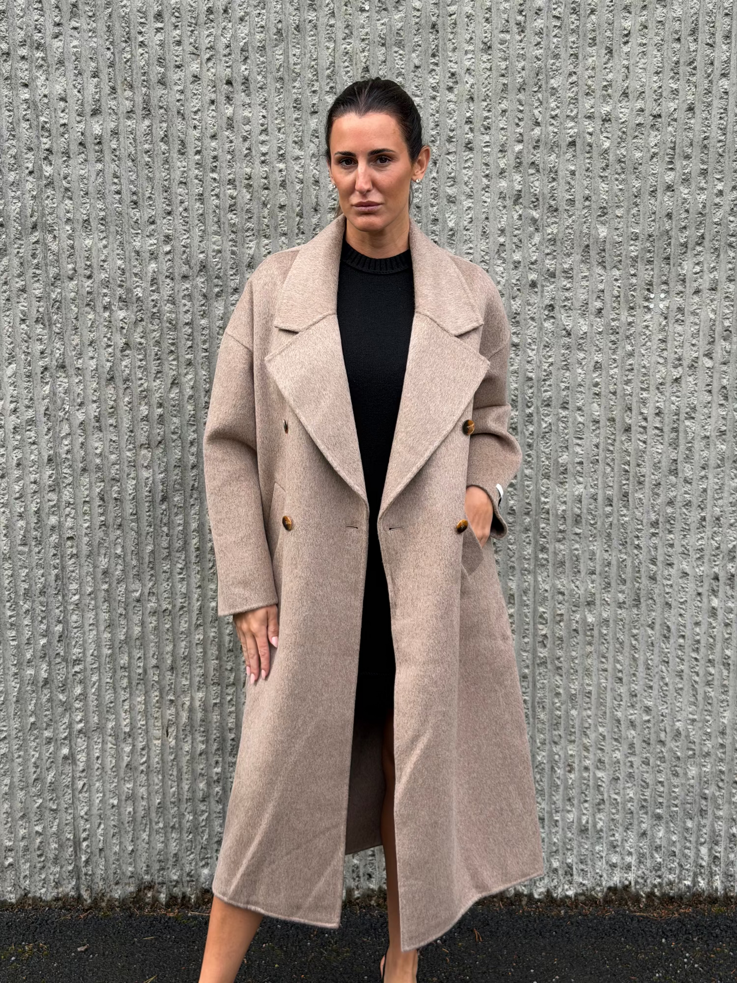 Celine Wool Coat- Taupe