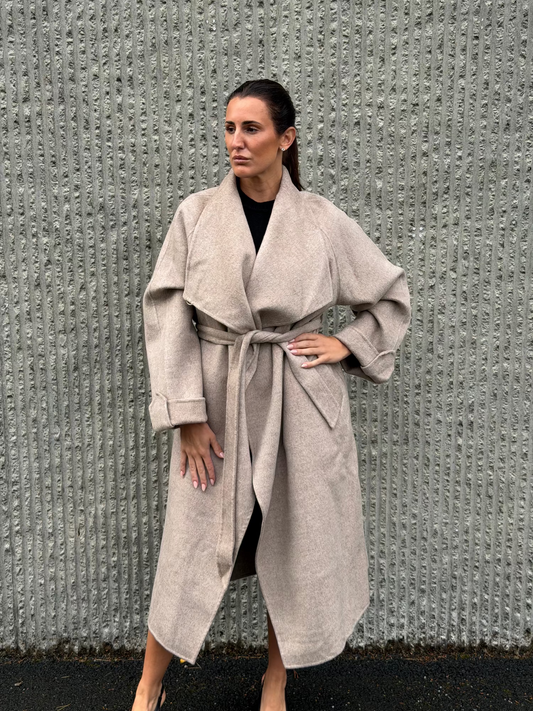 Cashmere Blend Coat- Taupe