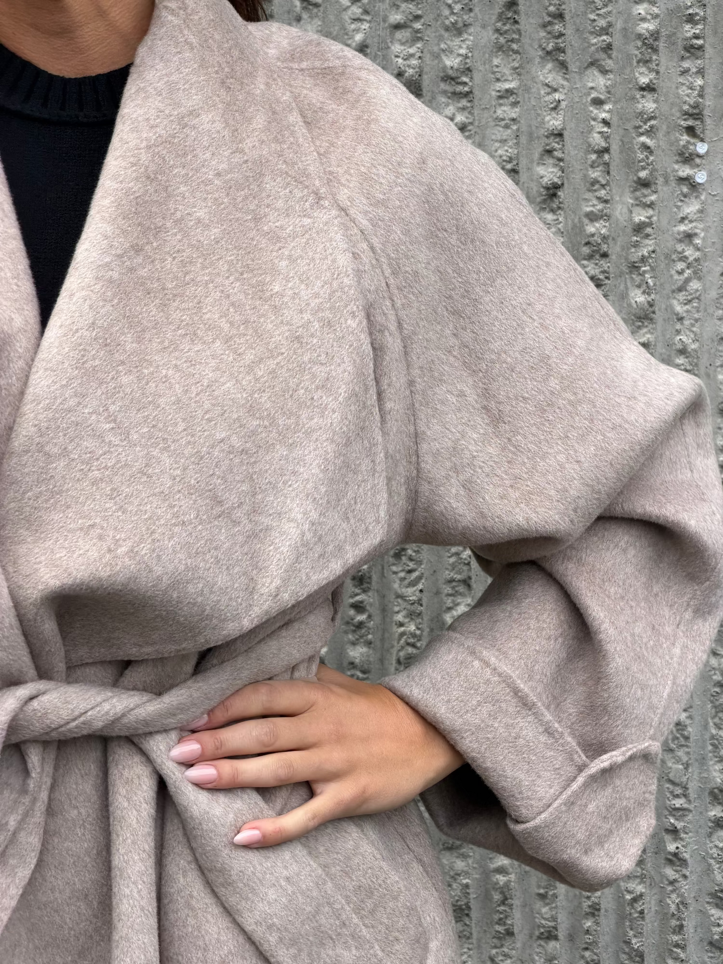 Cashmere Blend Coat- Taupe