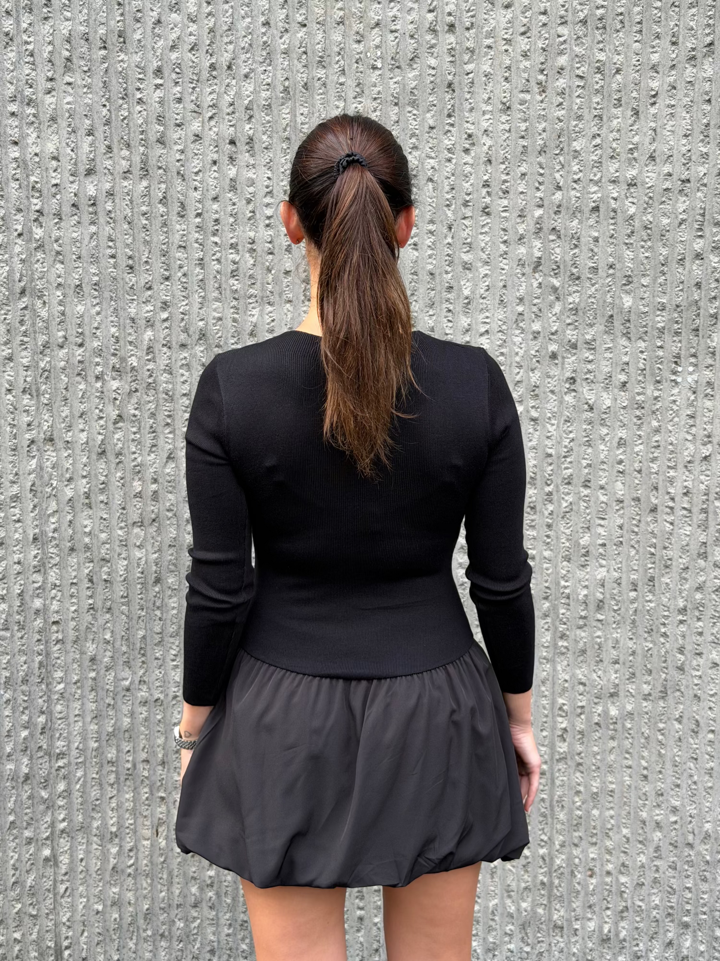 Bubble Mini Dress- Black