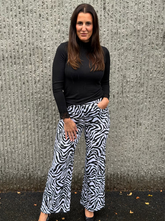 Wide Leg Pants- Zebra