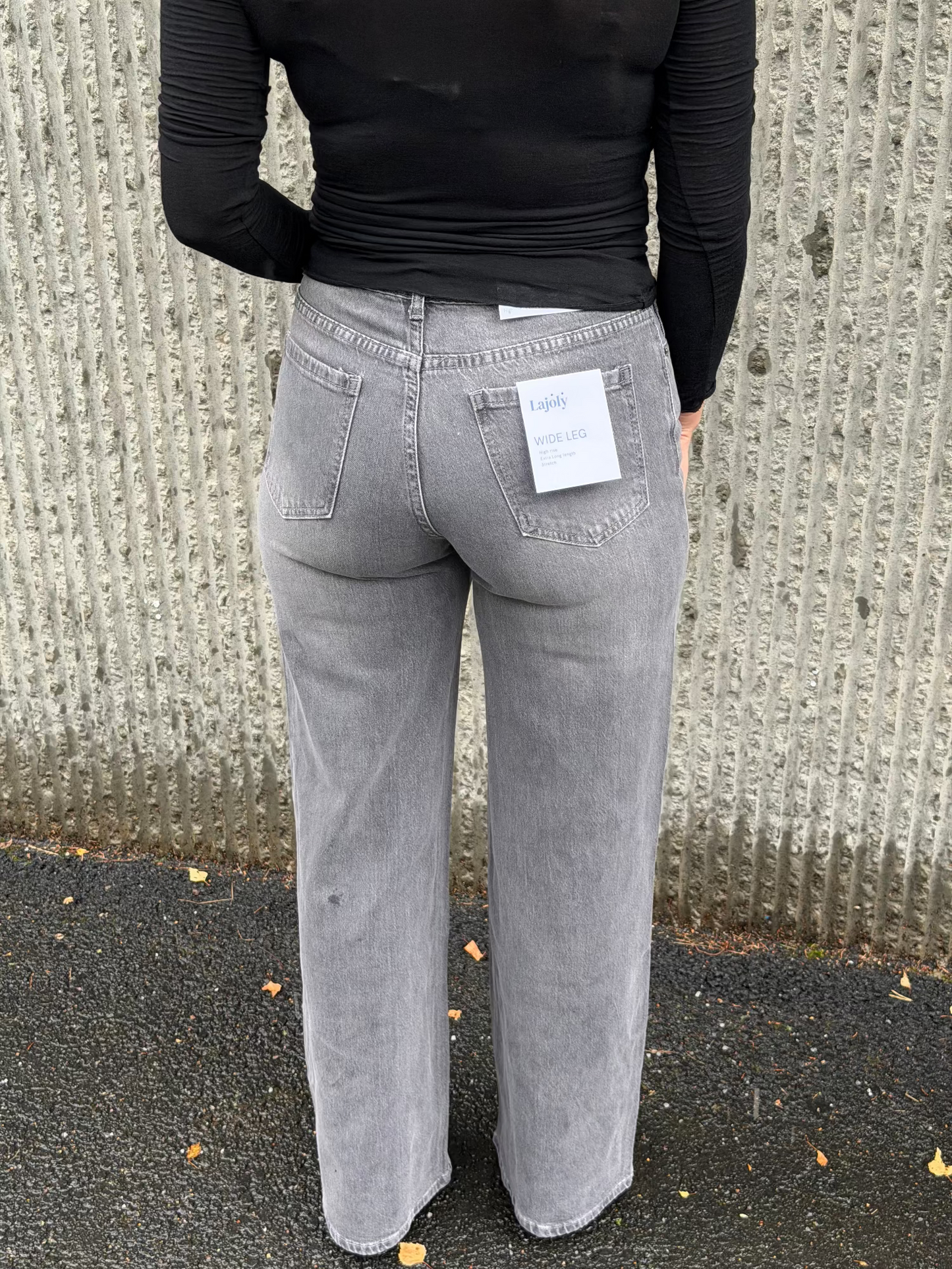 Extra Long Wide Leg Jeans- Grey
