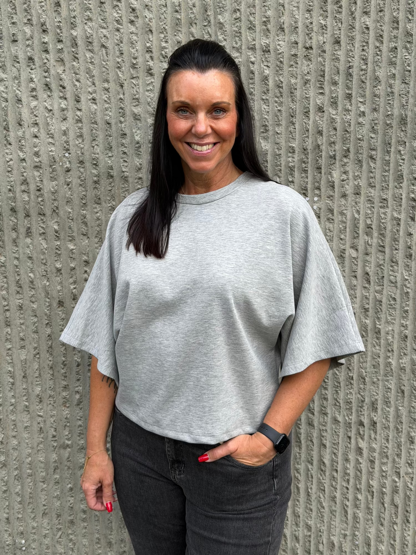Relaxed Tunic Top- Grey