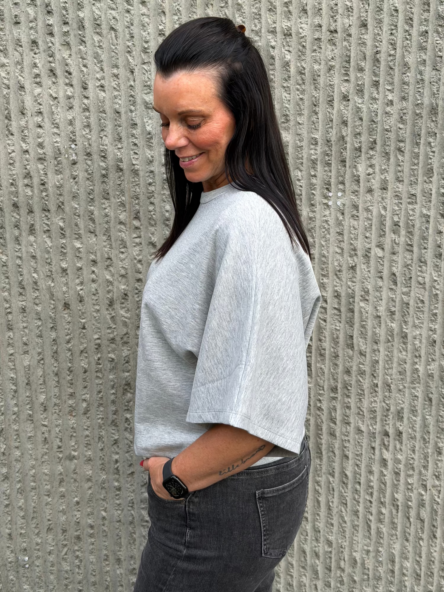 Relaxed Tunic Top- Grey