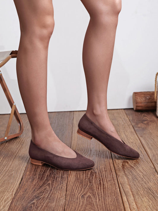 Suede Ballerina- Brown